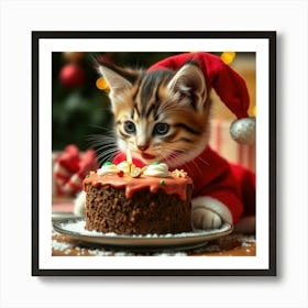 A Purrfect Christmas Wish Art Print