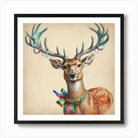 Deer With Antlers 6 Poster