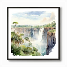 Waterfall In Zambia Art Print