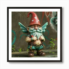 Cupid Gnome 2 Art Print