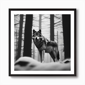 Wolf In The Woods 29 Art Print