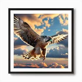 Design Of A Falcon In The Sky Ultra Hd Realistic Vivid Colors Highly Detailed Uhd Drawing Pen 1 Art Print