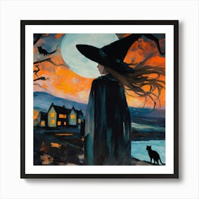 Witch At Night Art Print