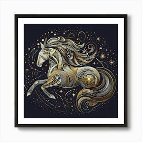 Golden Horse 5 Art Print