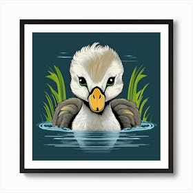 Duck In Water 1 Art Print