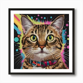 Cat Panting Art Print
