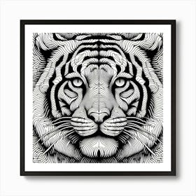 Abstract Tiger Head 1 Art Print