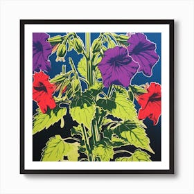 Canterbury Bells 2 Pop Art Illustration Square Art Print