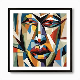 Mouth Cubism Style Art Print