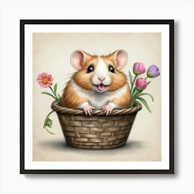 Hamster In A Basket 4 Poster