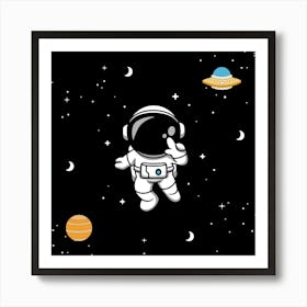 Astronaut In Space Art Print