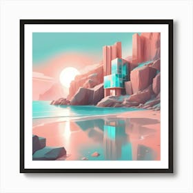 Surreal Geometric Building Complex Art Print