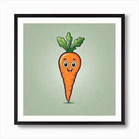 Carrot Cartoon Illustration Art Print