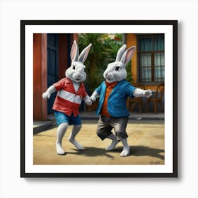 Bunny Dance 3 Art Print