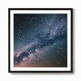 Constellations In The Night Sky Art Print