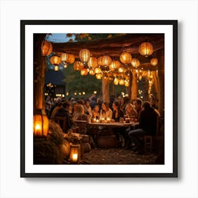 A Lively Autumn Festival Drenched In Rustic Charm Cascading Lanterns Of Burnished Gold And Amber (5) 1 Art Print