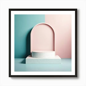 Pink And Blue Wall Art Print