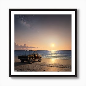 Sunset On The Beach 2 Art Print