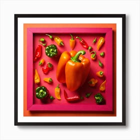 Peppers In A Frame 39 Art Print