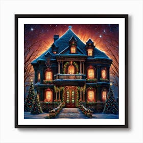 Christmas House 50 Art Print