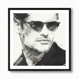 Portrait Of A Man Wearing Sunglasses Art Print