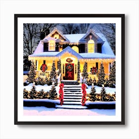 Christmas House Decoration Art Print