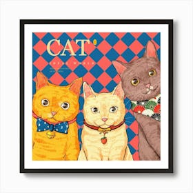 Cat and cat Art Print