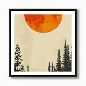 Moon In The Woods Art Print