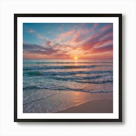 Sunset On The Beach Art Print