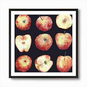 Red Apples on a Dark Background Art Print