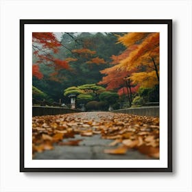 Autumn Leaves In A Park Art Print