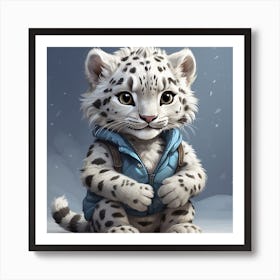 Snow Leopard Cub Art Print