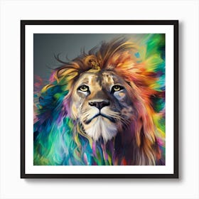 Colorful Lion Art Print