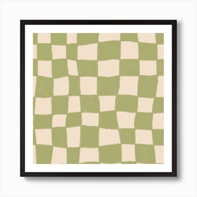 Sage Green Checkerboard Art Print