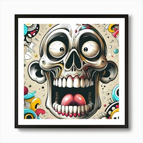 Doodle Skull Art Print