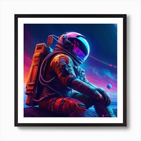 Lonely Astronaut in the Planet 1 Art Print