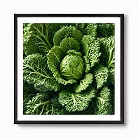 Frame Created From Savoy Cabbage Sprouts On Edges And Nothing In Middle Trending On Artstation Sha (2) Art Print