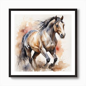 Watercolor Horse Illustration Art Print