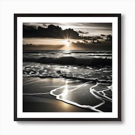 Sunset At The Beach 338 Art Print