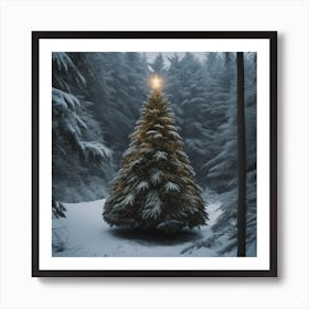 Christmas Tree In The Forest 84 Art Print