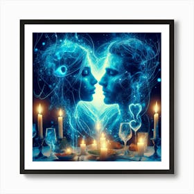 Couple With Candles Art Print