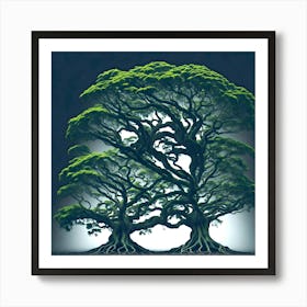 Tree Leaf Green Forest Wood Natural Nature 1 Art Print