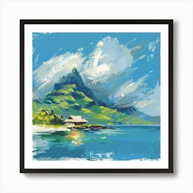 A Tahiti In French Polynesia Expressive Strokes Art Print