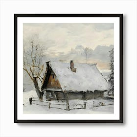 House In The Snow Art Print