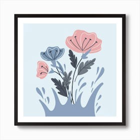 Flowers In Water Art Print