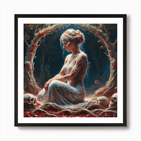 Woman In The Forest 2 Art Print