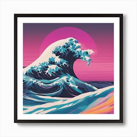 Minimalism Masterpiece, Trace In The Waves To Infinity + Fine Layered Texture + Complementary Cmyk C (21) Art Print
