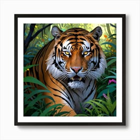 Tiger In The Jungle 1 Art Print