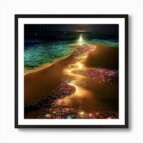 Glow In The Dark Beach Art Print