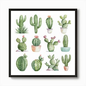 Watercolor Cactus Art Print